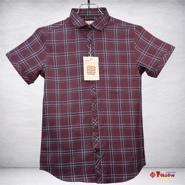 TWILL CHECK HALF SHIRT