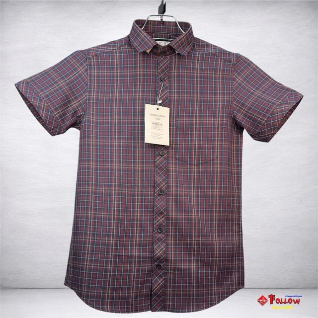 TWILL CHECK HALF SHIRT